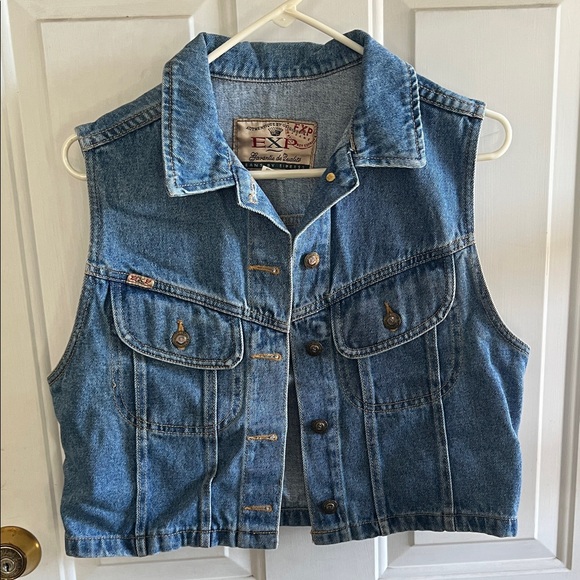 Vintage Express Classic Blue Denim Vest - Picture 1 of 4